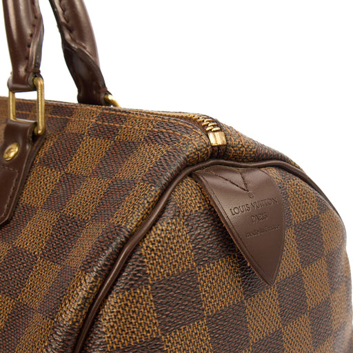 Picture of Louis Vuitton Top Handle Speedy 30 in Damier Ebene, Canvas