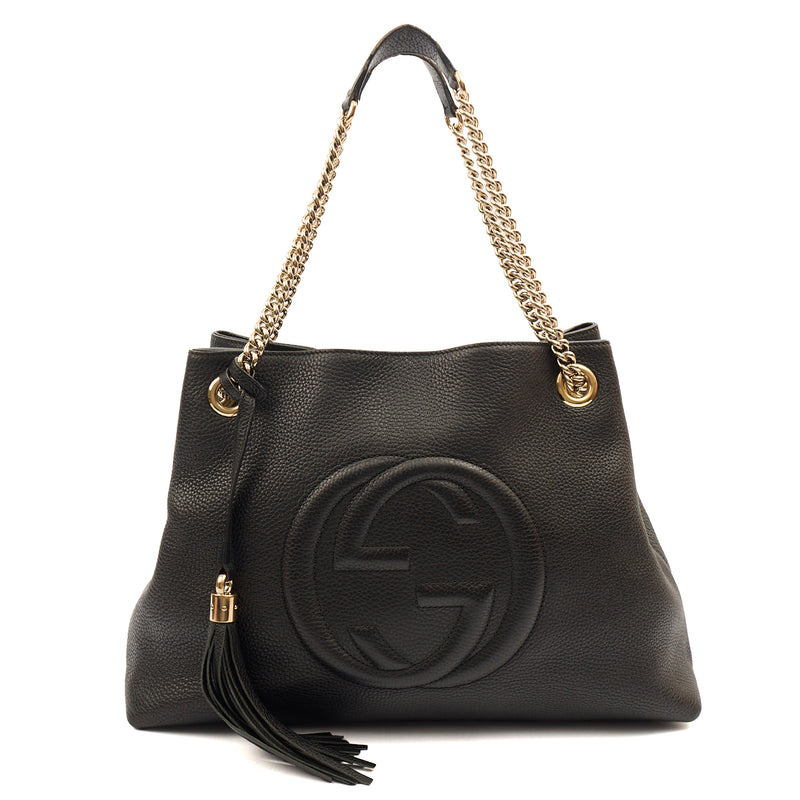 Picture of Gucci Shoulder Bag Soho Chain Shoulder Bag in Black, Leather