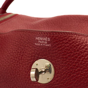 Picture of Hermes Cross Body Lindy 30 in Rouge Casaque, Clemence Leather