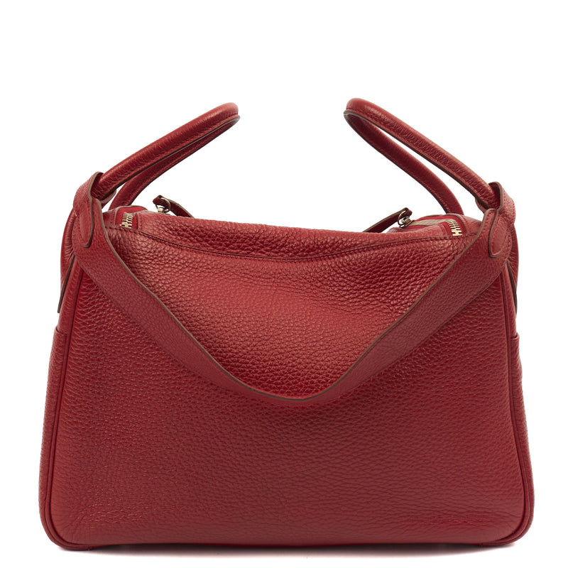 Picture of Hermes Cross Body Lindy 30 in Rouge Casaque, Clemence Leather