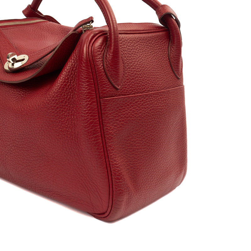 Picture of Hermes Cross Body Lindy 30 in Rouge Casaque, Clemence Leather