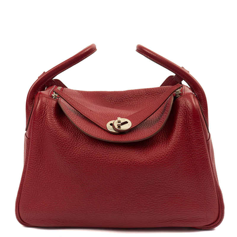 Picture of Hermes Cross Body Lindy 30 in Rouge Casaque, Clemence Leather