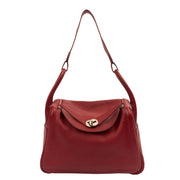 Picture of Hermes Cross Body Lindy 30 in Rouge Casaque, Clemence Leather