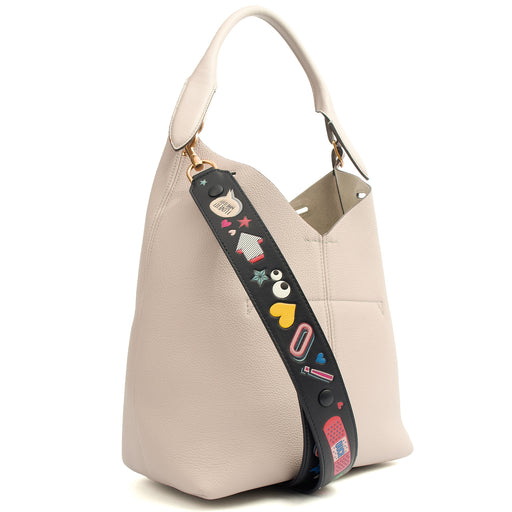 Picture of Anya Hindmarch Shoulder Bag Build a Bag - Small in Grey, Pony Skin