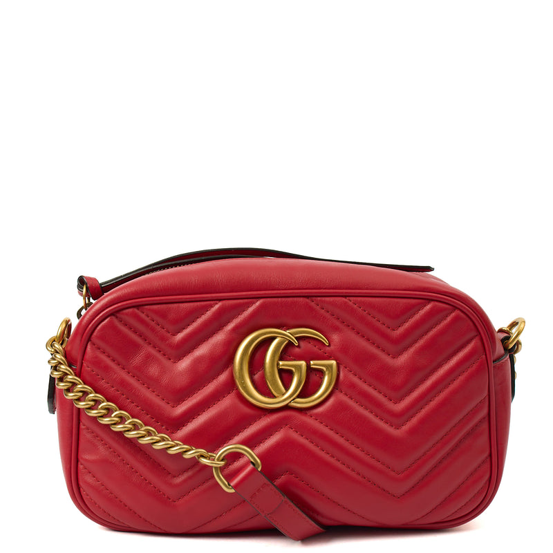 Picture of Gucci Cross Body Marmont Shoulder Bag - Small in Red, Leather