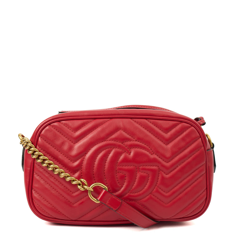 Picture of Gucci Cross Body Marmont Shoulder Bag - Small in Red, Leather