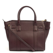 Picture of Mulberry Top Handle Zipped Bayswater in Oxblood, Calfskin Leather
