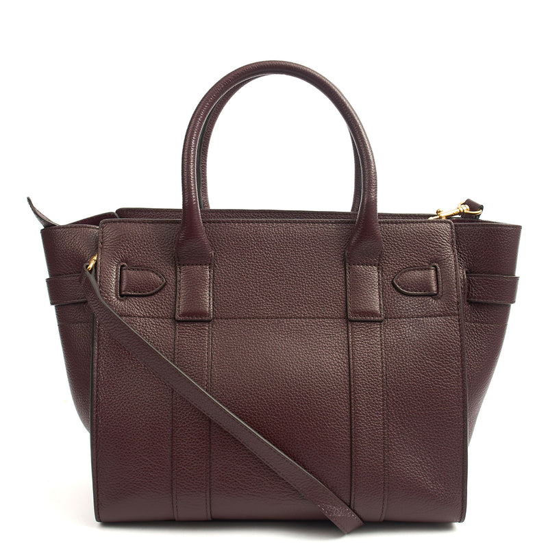 Picture of Mulberry Top Handle Zipped Bayswater in Oxblood, Calfskin Leather