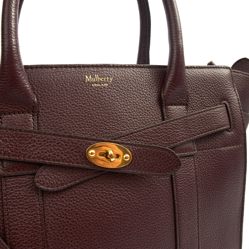 Picture of Mulberry Top Handle Zipped Bayswater in Oxblood, Calfskin Leather