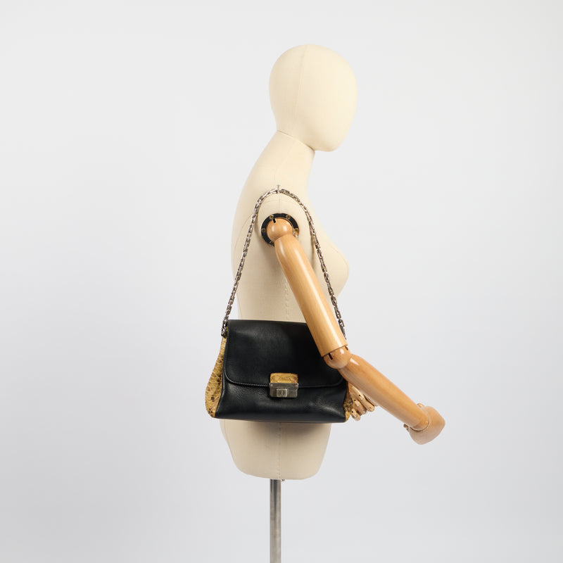 Christian Dior Shoulder Bag Diorling - Small in Black, Exotic Effect Leather