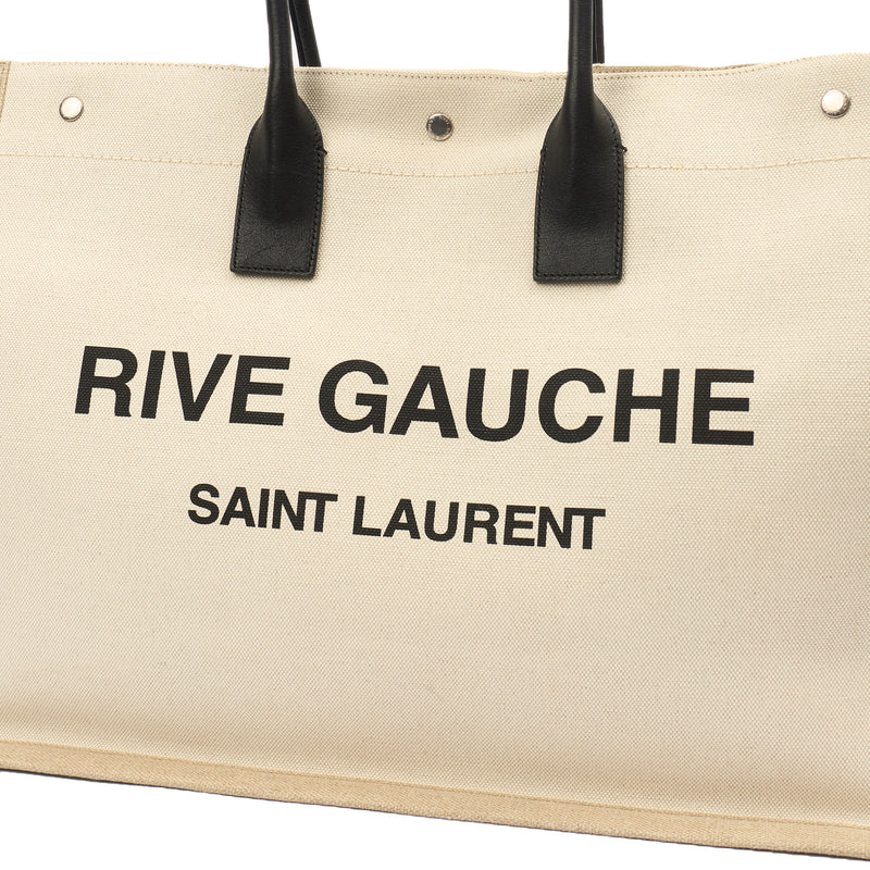Picture of Saint Laurent Tote Rive Gauche Tote in Neutral, Fabric