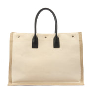 Picture of Saint Laurent Tote Rive Gauche Tote in Neutral, Fabric