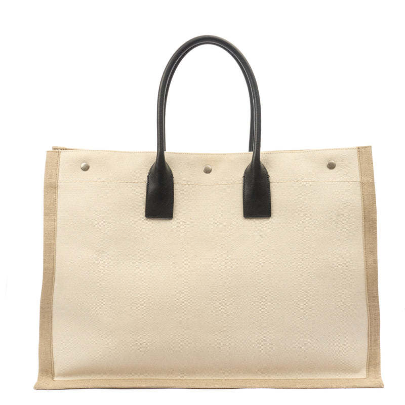 Picture of Saint Laurent Tote Rive Gauche Tote in Neutral, Fabric