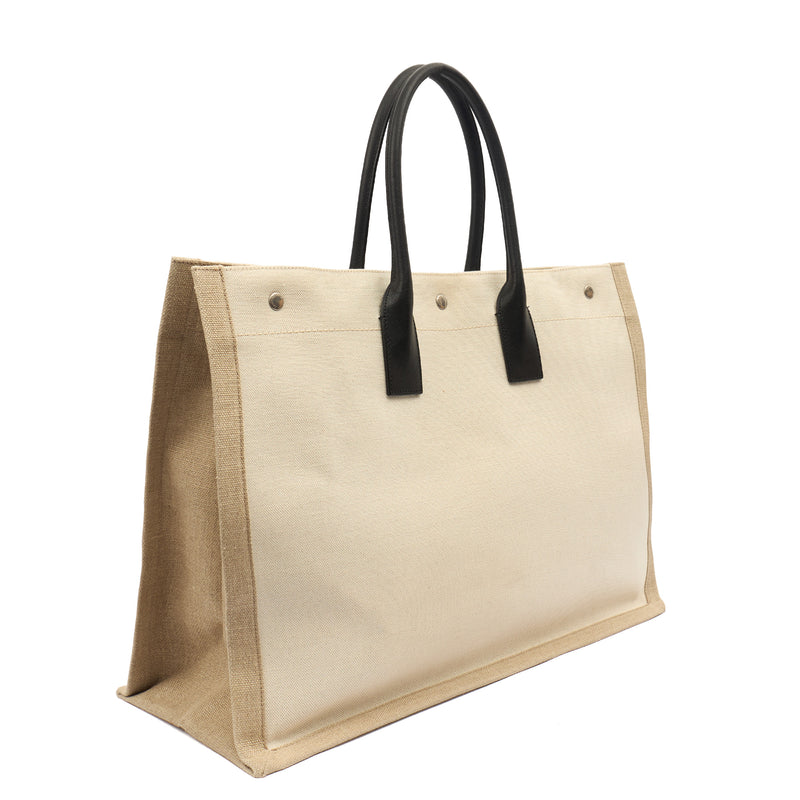 Picture of Saint Laurent Tote Rive Gauche Tote in Neutral, Fabric