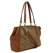 Picture of Coach Top Handle Christie Carryall in Tan, Leather