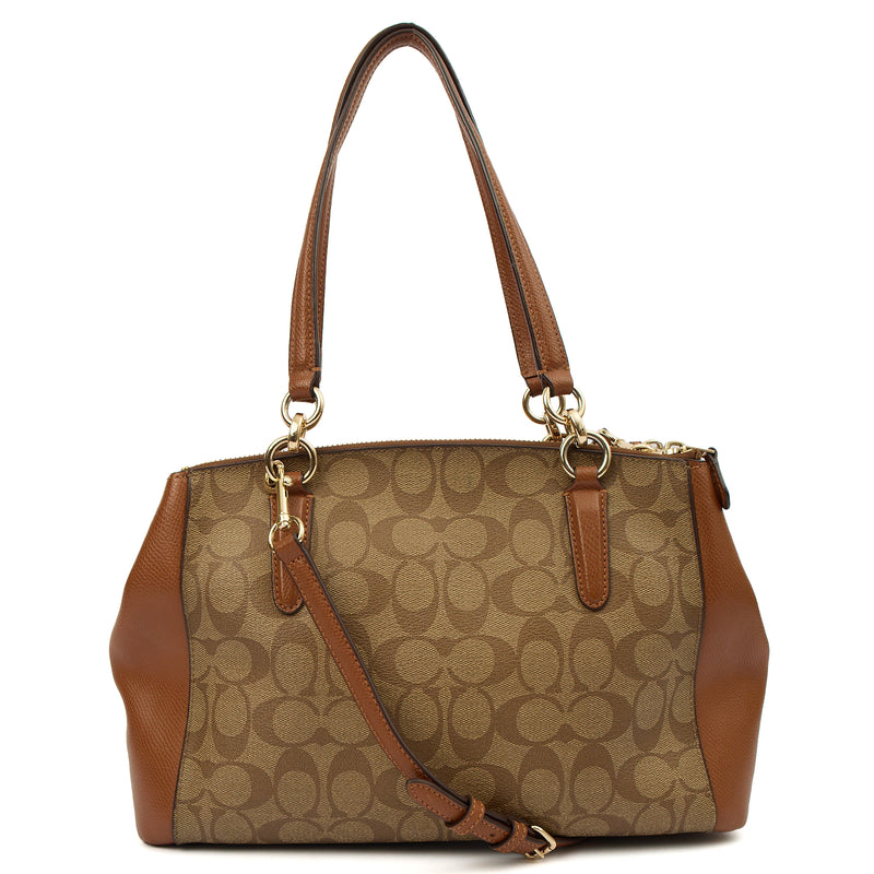 Picture of Coach Top Handle Christie Carryall in Tan, Leather