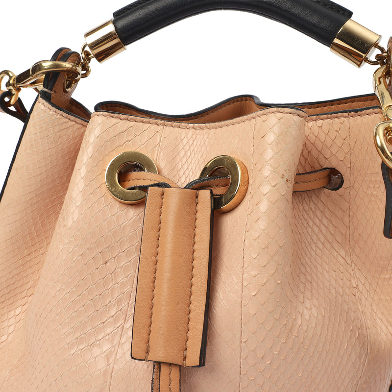 Picture of Chloe Bucket Bag Tote in Pink, Exotic Effect Leather