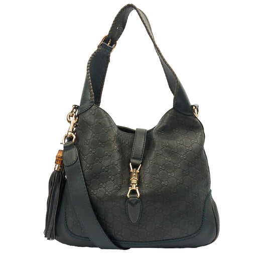 Picture of Gucci Tote Bamboo Shoulder in Blue, Leather