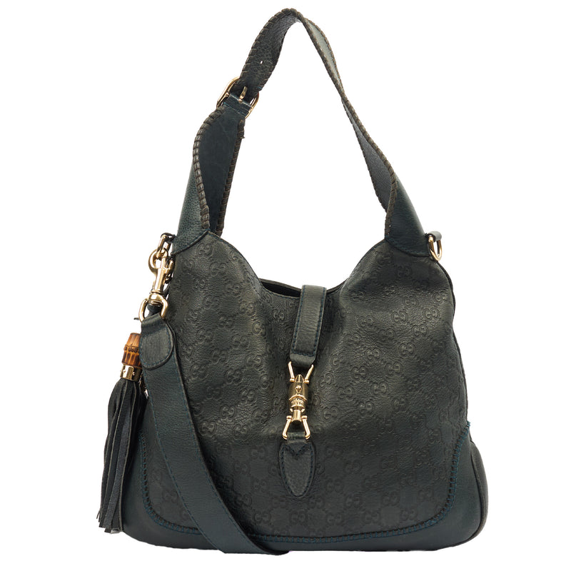 Picture of Gucci Tote Bamboo Shoulder in Blue, Leather