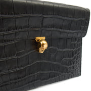 Picture of Alexander McQueen Clutch Box Clutch Skull in Black, Leather