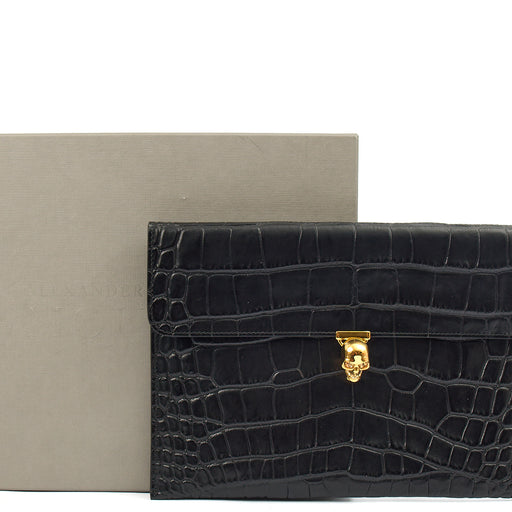 Picture of Alexander McQueen Clutch Box Clutch Skull in Black, Leather
