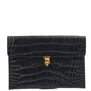 Picture of Alexander McQueen Clutch Box Clutch Skull in Black, Leather