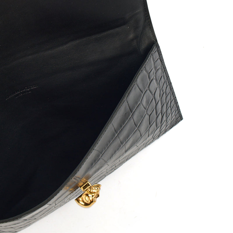 Picture of Alexander McQueen Clutch Box Clutch Skull in Black, Leather