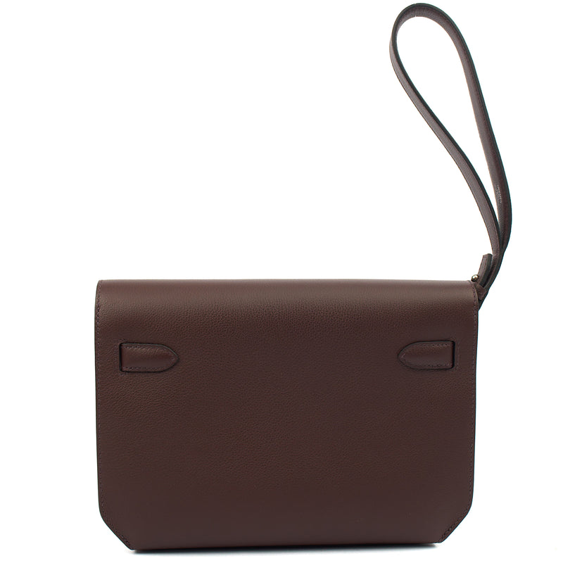 Picture of Hermes Clutch Kelly Depeches 25 in Rouge Sellier, Evercolour