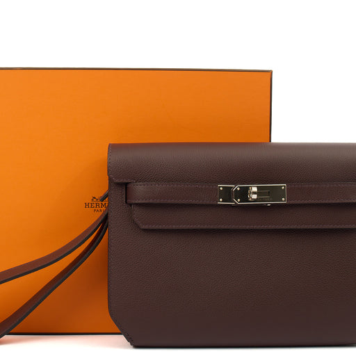 Picture of Hermes Clutch Kelly Depeches 25 in Rouge Sellier, Evercolour