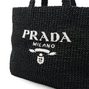 Picture of Prada Tote Raffia Summer Tote in Black, Fabric