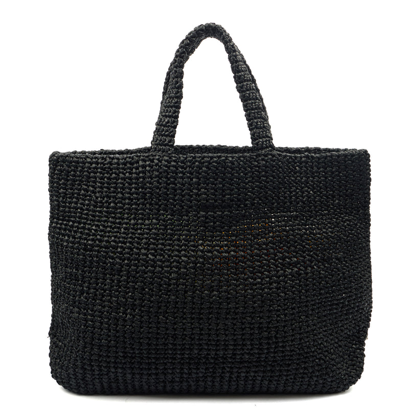 Picture of Prada Tote Raffia Summer Tote in Black, Fabric