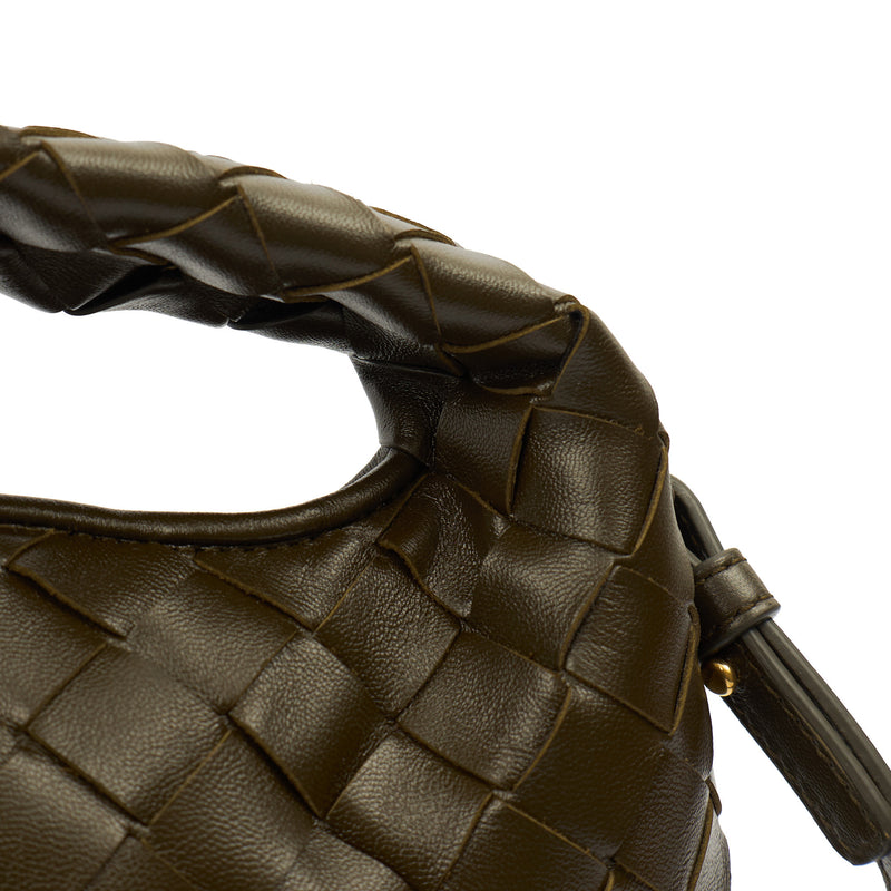 Picture of Bottega Veneta Tote Hop - Small in Green, Intrecciato Nappa