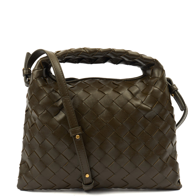 Picture of Bottega Veneta Tote Hop - Small in Green, Intrecciato Nappa