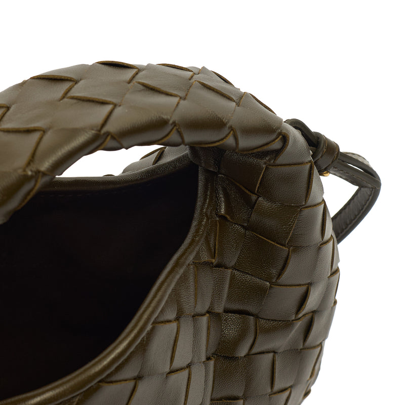 Picture of Bottega Veneta Tote Hop - Small in Green, Intrecciato Nappa