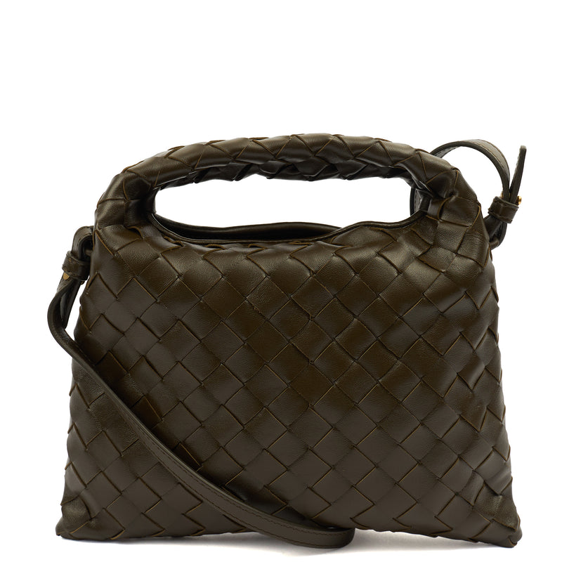 Picture of Bottega Veneta Tote Hop - Small in Green, Intrecciato Nappa