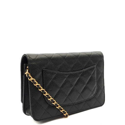 Picture of Chanel Cross Body Wallet on Chain in Black, Caviar Leather