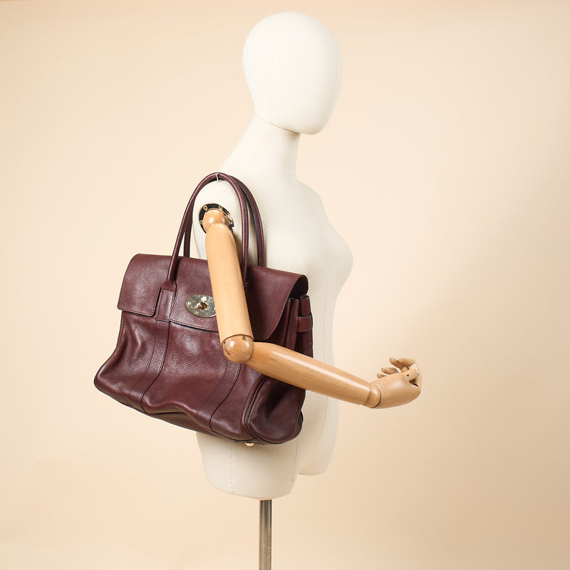 Picture of Mulberry Tote Bayswater Heritage in Oxblood, Calfskin Leather