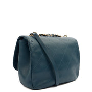 Picture of Chanel Shoulder Bag Flap Bag in Blue, Calfskin Leather