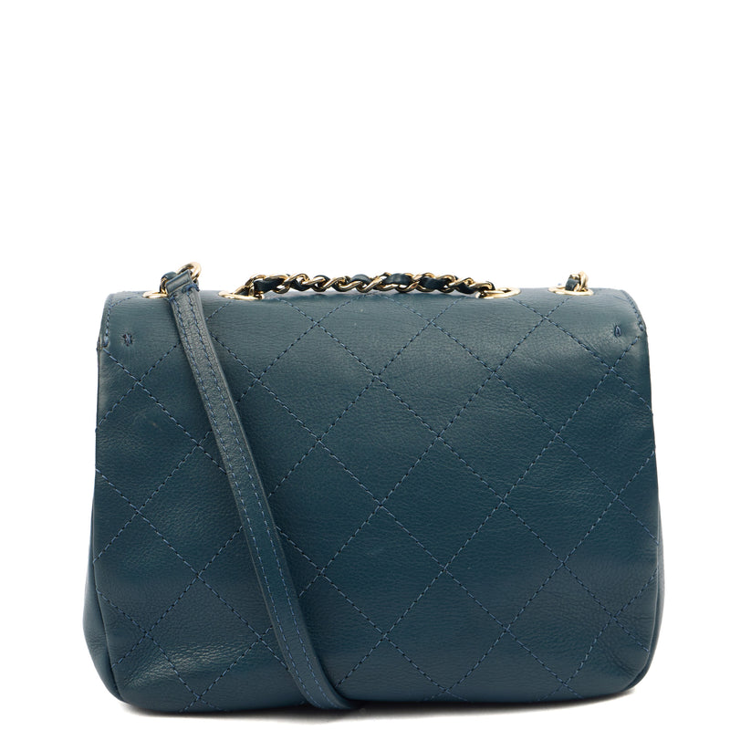 Picture of Chanel Shoulder Bag Flap Bag in Blue, Calfskin Leather