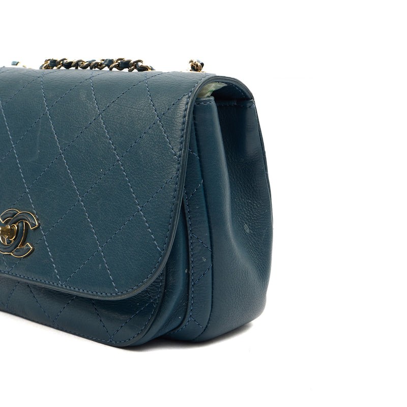 Picture of Chanel Shoulder Bag Flap Bag in Blue, Calfskin Leather