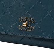 Picture of Chanel Shoulder Bag Flap Bag in Blue, Calfskin Leather