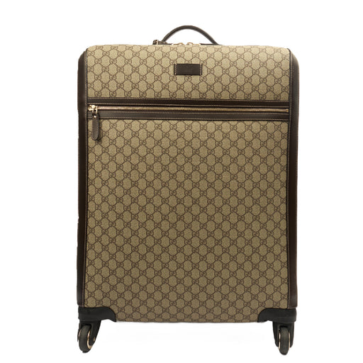 Picture of Gucci Wheeled Savoy Suitcase in Neutral, Leather