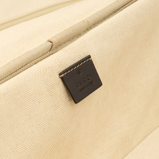 Picture of Gucci Wheeled Savoy Suitcase in Neutral, Leather