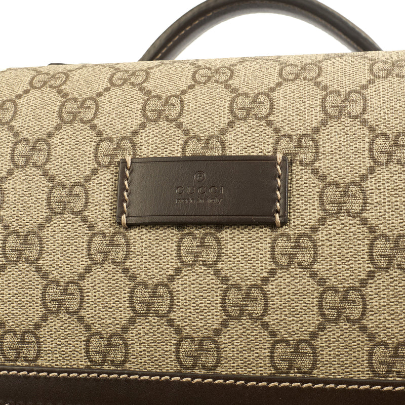 Picture of Gucci Wheeled Savoy Suitcase in Neutral, Leather