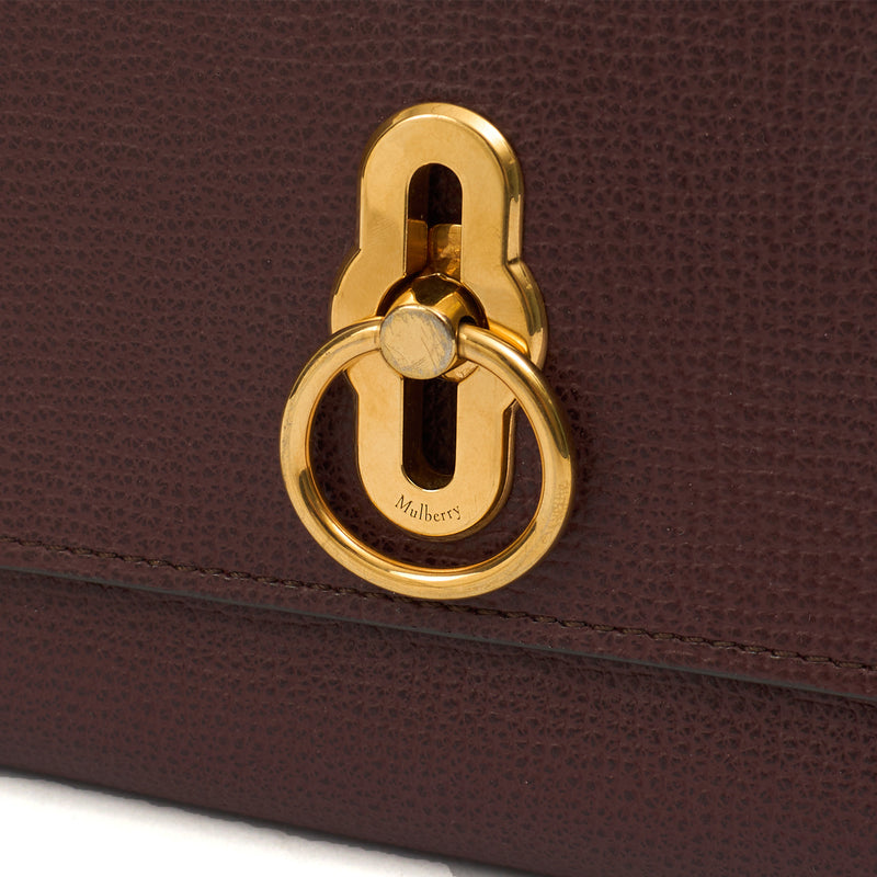 Picture of Mulberry Cross Body Amberley Clutch in Oxblood, Leather