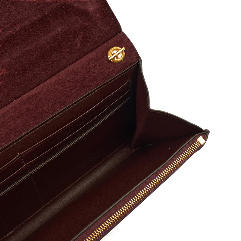 Picture of Mulberry Cross Body Amberley Clutch in Oxblood, Leather