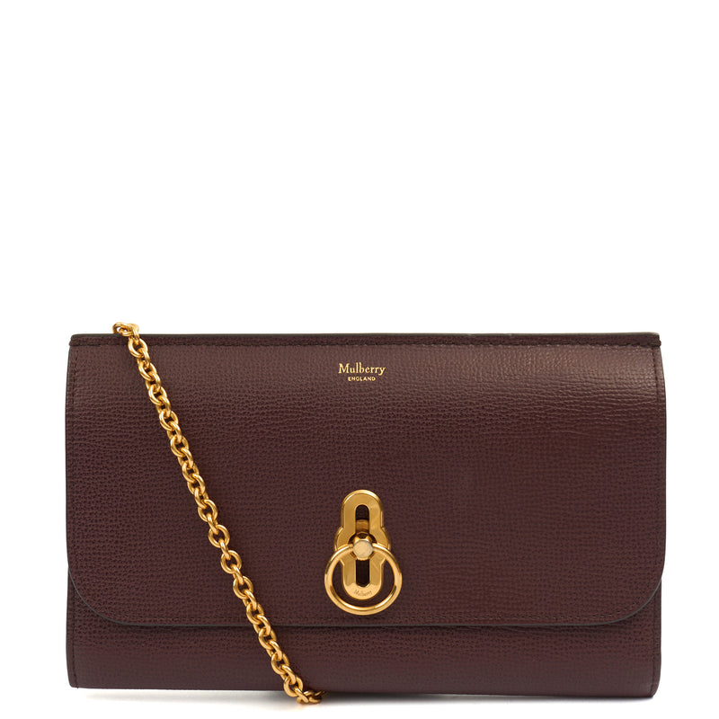 Picture of Mulberry Cross Body Amberley Clutch in Oxblood, Leather