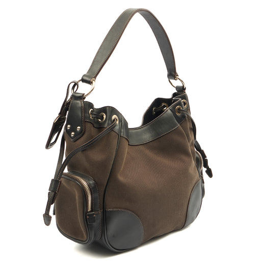 Picture of Prada Tote Canapa Logo Shoulder Bag in Brown, Canvas