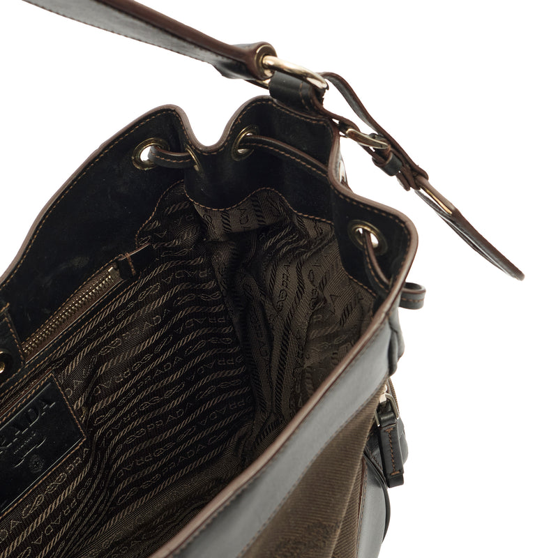 Picture of Prada Tote Canapa Logo Shoulder Bag in Brown, Canvas