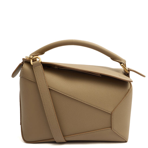 Picture of Loewe Cross Body Puzzle - Small in Neutral, Leather